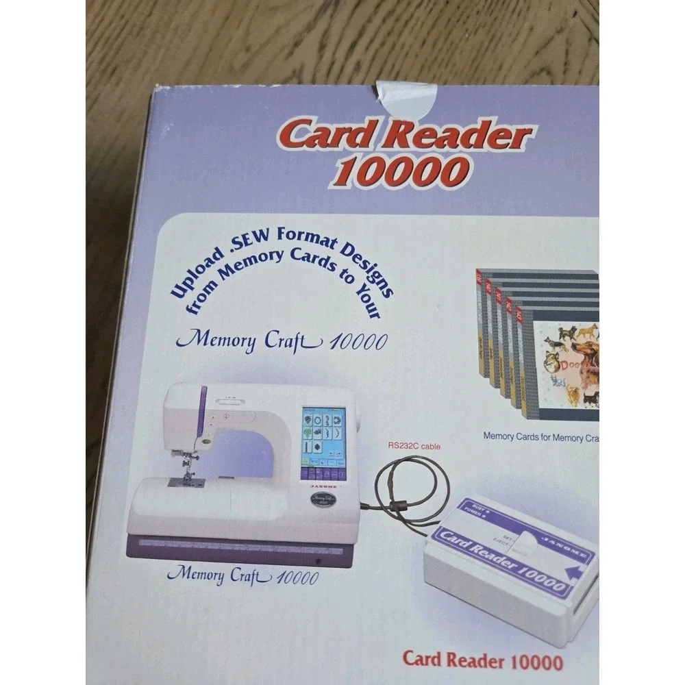 Janome Card Reader 10000 Memory Craft For Sewing Embroidery Machine Plus Extras